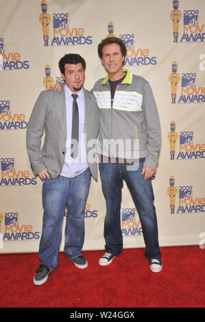 LOS ANGELES, CA. May 31, 2009: Will Ferrell & Danny McBride (left) at the 2009 MTV Movie Awards at Universal Studios, Hollywood. © 2009 Paul Smith / Featureflash Stock Photo