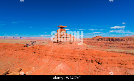 Mexican Hat Rock Formation. Utah. USA. Stock Photo