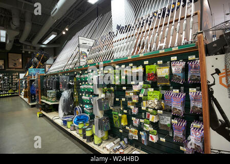 Fishing equipment for sale in America Stock Photo - Alamy