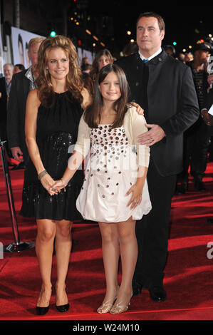 LOS ANGELES, CA. November 09, 2009: John Travolta & wife Kelly Preston & daughter Ella Beu Travolta at the world premiere of their new movie Walt Disney's 'Old Dogs' at the El Capitan Theatre, Hollywood. © 2009 Paul Smith / Featureflash Stock Photo