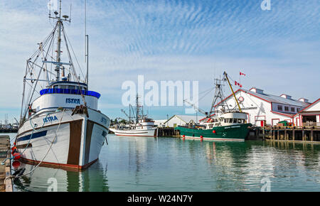 Canada, British Columbia, Steveston, Canadian Fishing Company, commercial fishing boats Stock Photo