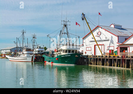 Canada, British Columbia, Steveston, Canadian Fishing Company, commercial fishing boats Stock Photo