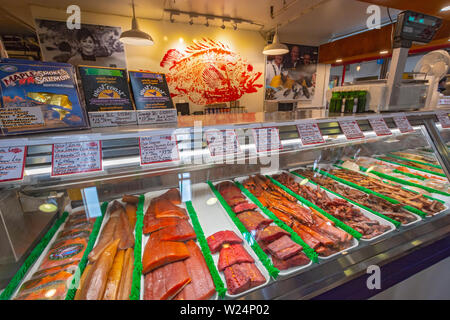 Canada, British Columbia, Vancouver, Granville Island Public Market, fish  market Stock Photo - Alamy