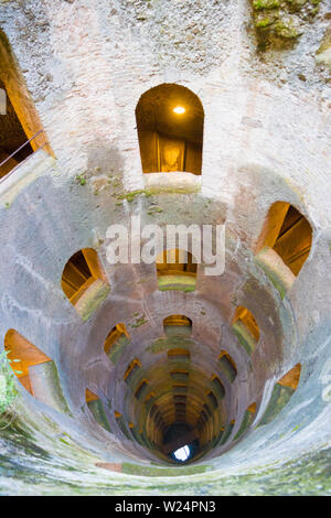 The Pozzo di San Patrizio (English: St. Patrick's Well) is a historic well (16th century) in Orvieto, Umbria, central Italy. Stock Photo
