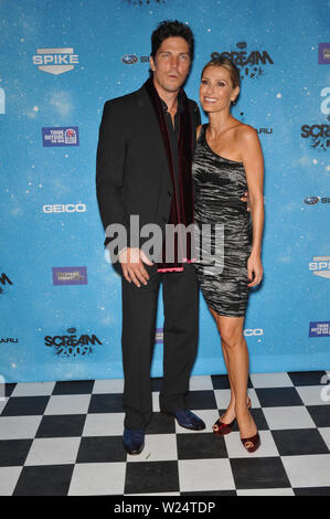 LOS ANGELES, CA. October 18, 2009: Michael Trucco & wife Sandra Hess at the 2009 Spike TV Scream Awards, at the Greek Theatre, Los Angeles. © 2009 Paul Smith / Featureflash Stock Photo