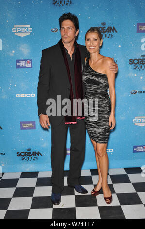 LOS ANGELES, CA. October 18, 2009: Michael Trucco & wife Sandra Hess at the 2009 Spike TV Scream Awards, at the Greek Theatre, Los Angeles. © 2009 Paul Smith / Featureflash Stock Photo