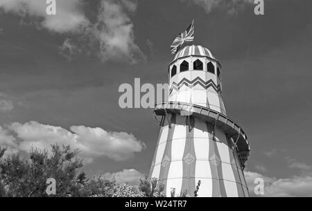 A helter-skelter on the Beach Lawns in Weston-super-Mare UK during the annual Weston Air Festival. Stock Photo