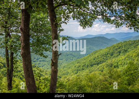View of Hog Pen Gap near the Appalachian Trail along the Richard B. Russell Scenic Highway in the Blue Ridge Mountains of Northeast Georgia. (USA)
