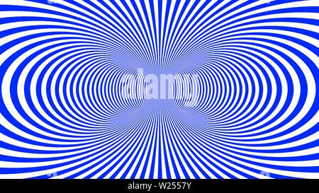 Hypnotic psychedelic illusion background with colorful stripes. White background with psychedelic colored stripes. Stock Photo