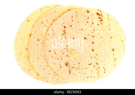 Round pita for cooking isolated on white background Stock Photo