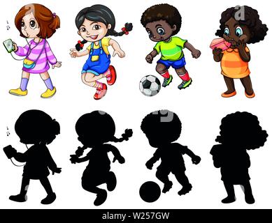 Set of children character illustration Stock Vector