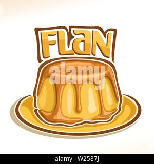 Vector logo for french dessert Flan Stock Vector