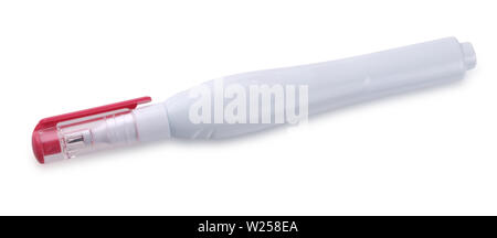 Red pen corrector on a white background Stock Photo