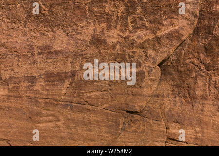 Neolithic petroglyphs on the Queen Victoria Rock near Riyadh Stock Photo