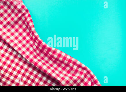 Seamless red checkered fabric with blue background.For decoration key visual layout Stock Photo