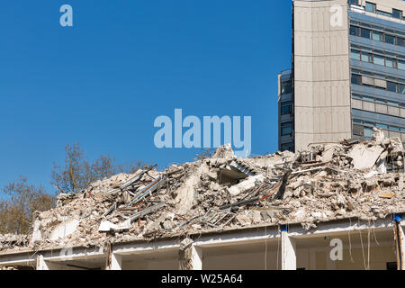 Total house demolition in Berlin, Germany. Stock Photo