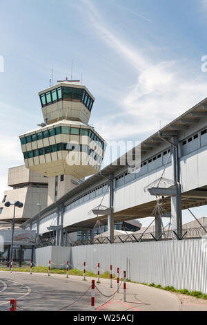 Airport Tegel air traffic control tower in Berlin, Germany. Stock Photo