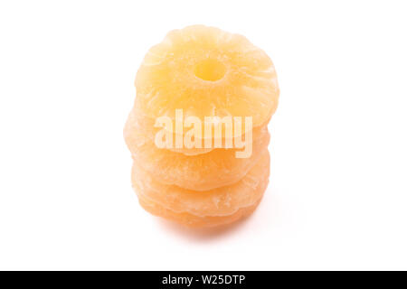 dried fruit pineapple slice isolate on white background Stock Photo