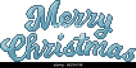 Merry Christmas 8 Bit Pixel Art Video Game Style Stock Vector