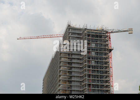 protective scaffolding for construction work Stock Photo