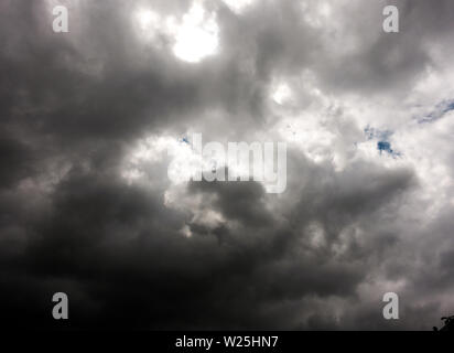 Dark and Dramatic Storm Clouds Area Background Stock Photo