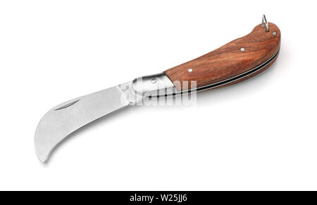 Curved pocket knife isolated on white Stock Photo