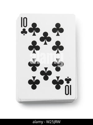 Deck of playing cards isolated on white Stock Photo