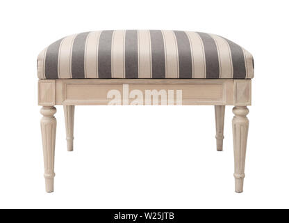 Front view of old ottoman couch isolated on white Stock Photo