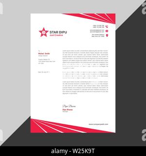 Creative red letterhead Stock Vector