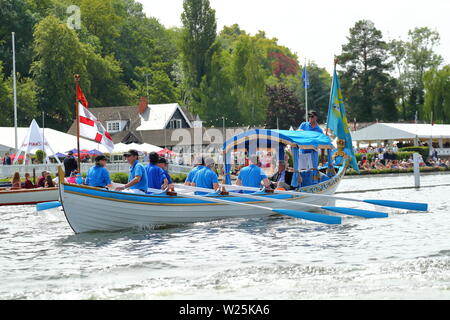 The Royal Thamesis rowing boat at Henley Royal Regatta, Henley-on-Thames, UK Stock Photo