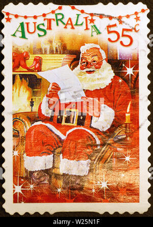 Santa Claus on australian postage stamp Stock Photo