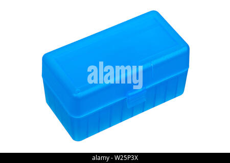 Plastic box for cartridges isolate on white background Stock Photo