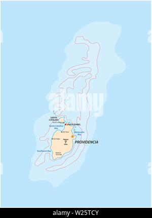 small outline map of the colombian caribbean islands Providencia and Santa Catalina Stock Vector