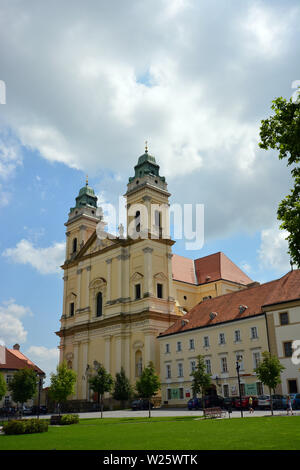 Baroque Parish Church Assumption Virgin Mary, Valtice, Czech Republic, Europe Stock Photo