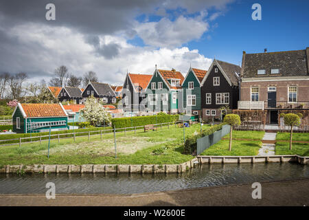 Characteristic wooden houses of Marken, Waterland, North Holland Stock Photo