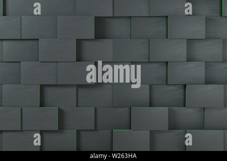 Dark undulating cubes, technological graphic background, 3d rendering ...