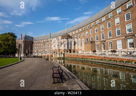 Bristol, UK - June 29th 2019: A view of the exterior of the Bristol City Hall, in the historic city of Bristol in the UK. Stock Photo