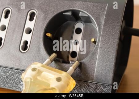 Voltage power socket plug with multi-socket - Image Stock Photo