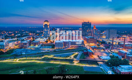 Winston-Salem North Carolina NC Skyline Aerial. Stock Photo