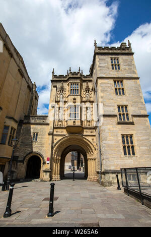 Bristol, UK - June 30th 2019: A view of the magnificent Great Gatehouse, located next to Bristol Cathedral in the city of Bristol, England. Stock Photo