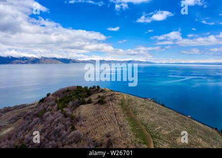 View of Sevan Island in Lake Sevan in Armenia Stock Photo - Alamy