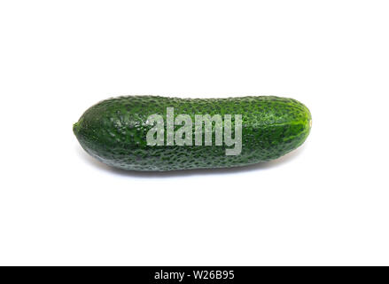 Fresh small green Cucumbers isolated on white Background Stock Photo