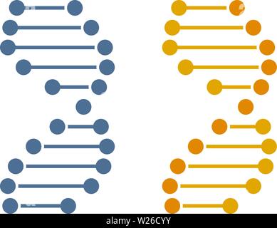 Vector illustration of DNA molecule icon in clean style. Two versions. Stock Vector
