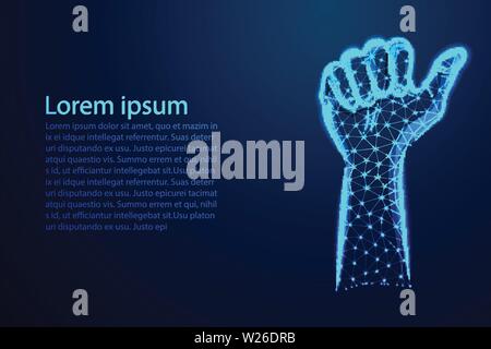 hand of businessman,many hands with thumbs up feedback . Abstract Low Poly. Wireframe design. From connecting dot and line. Vector Illustration Stock Vector