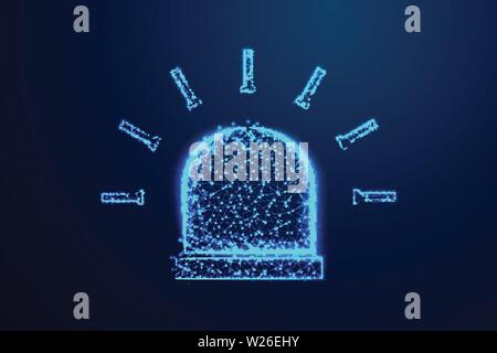 police or ambulance siren. Abstract designs from connecting dot and line. vector illustration Stock Vector
