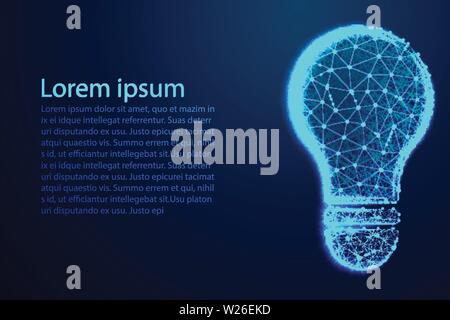 Light bulb. concept idea. Abstract designs from connecting dot and line. vector illustration Stock Vector