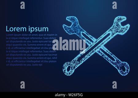Abstract Tuning Tools and configuration symbols, Abstract Low poly vector illustration Stock Vector