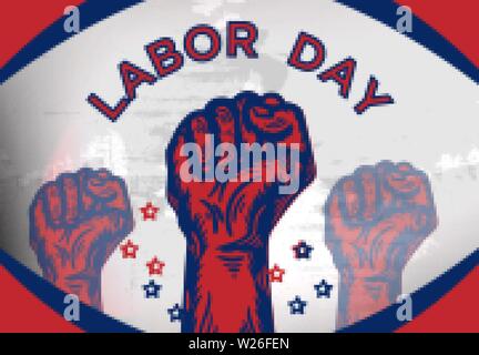 Happy Labour Day lettering. Typography vector design for greeting cards and poster. Design template celebration. Vector illustration. Stock Vector