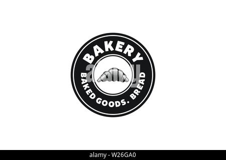 Pastries, Round Label Badge Vintage Bakery Logo Stock Vector
