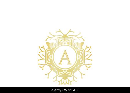 Initial A, Wedding boutique Logo Designs Inspiration Isolated on White Background Stock Vector